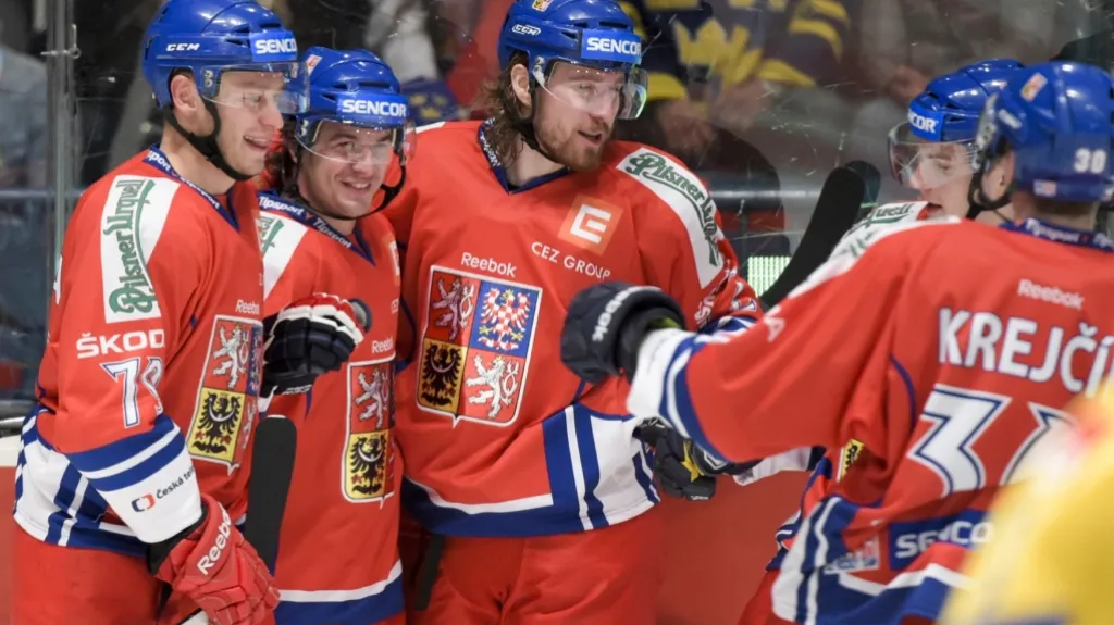 Češi se radují po gólu Zaťoviče