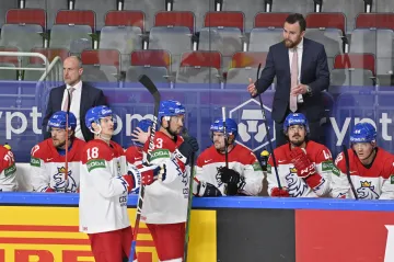 Filip Pešán na české střídačce ve čtvrtfinále