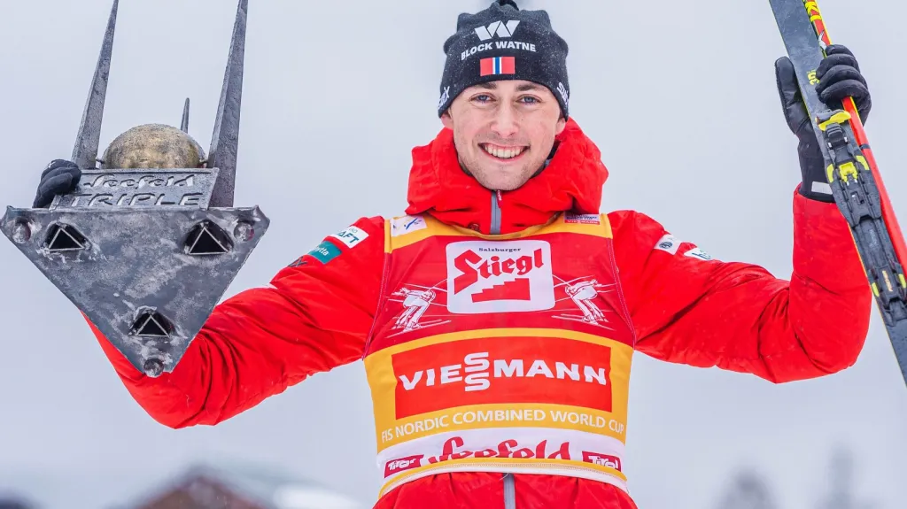 Vítěz Světového poháru sdruženářů Jarl Magnus Riiber