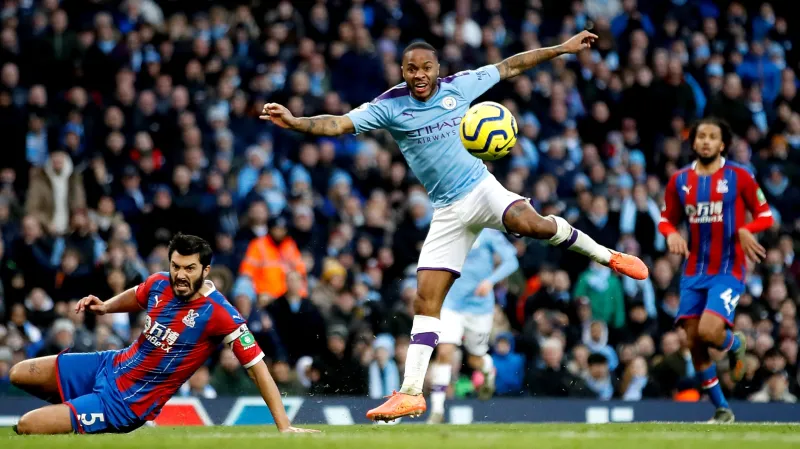 Raheem Sterling z Manchesteru City v utkání s Crystal Palace