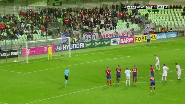 Gól v utkání Česko U21 - Řecko U21: Bouzoukis z pen. - 0:1 (45. min.)
