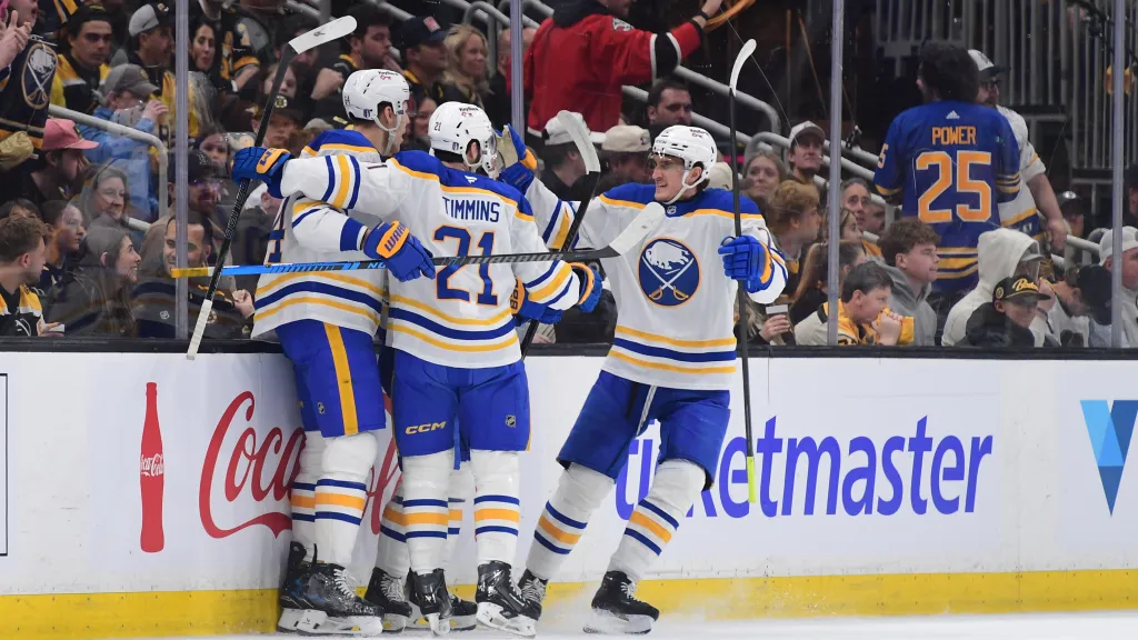 Radost hokejistů Buffala Sabers
