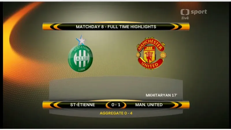 Sestřih utkání St. Etienne - Manchester United