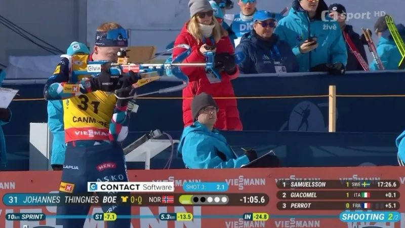 Sestřih sprintu biatlonistů SP v Canmore