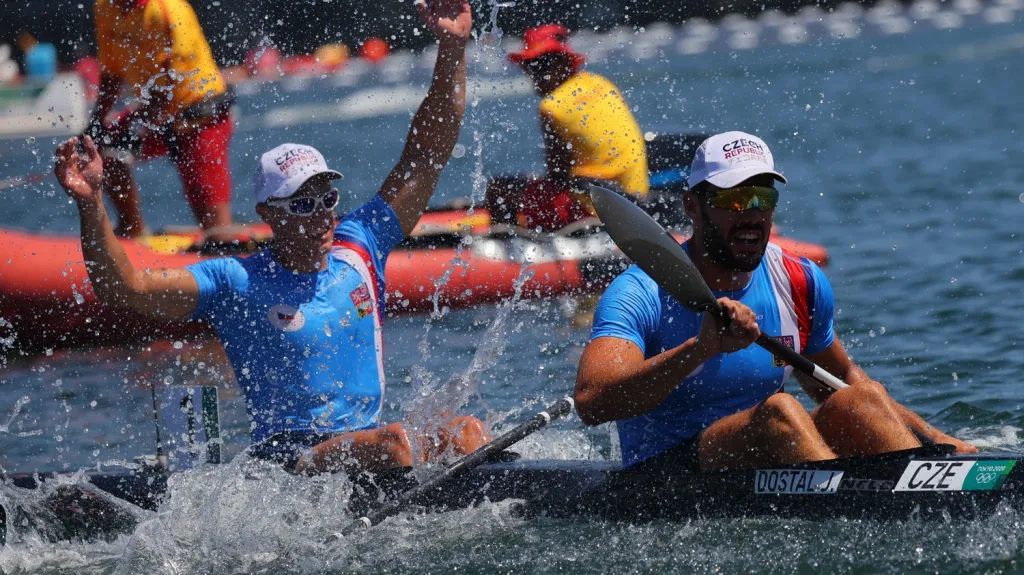 Josef Dostál a Radek Šlouf v cíli olympijského závodu