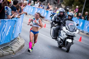 Tereza Hrochová při maratonu na ME v Mnichově