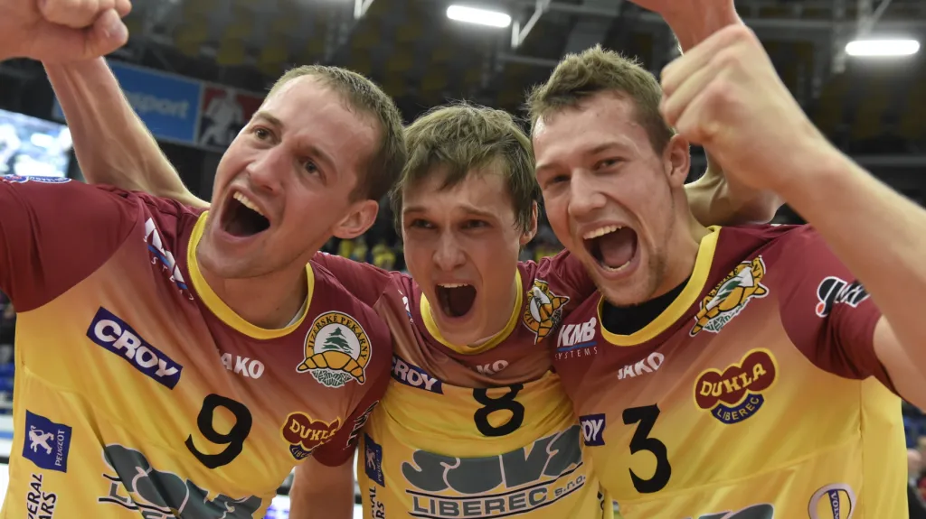 Radující se volejbalisté Liberce