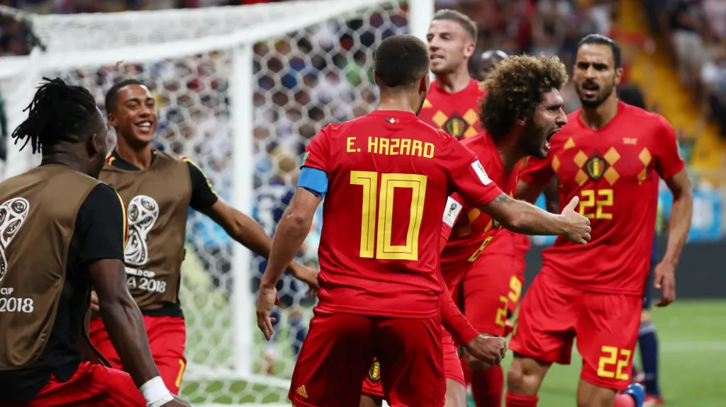 Slavící fotbalisté Belgie