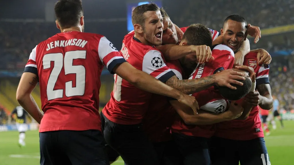 Radující se hráči Arsenalu