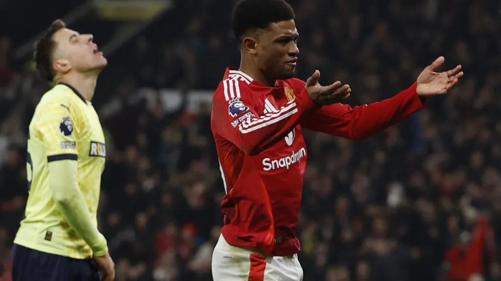 Amad Diallo slaví gól proti Southamptonu