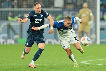 Vladimír Coufal z Hoffenheimu proti Mirovi Muheimovi z Hamburku