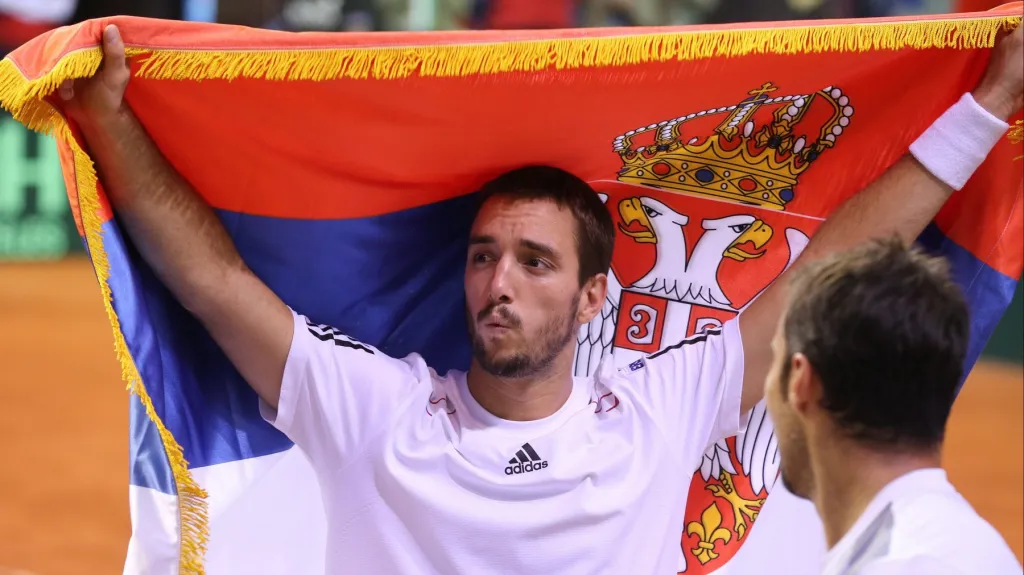 Viktor Troicki se raduje z postupu Srbska
