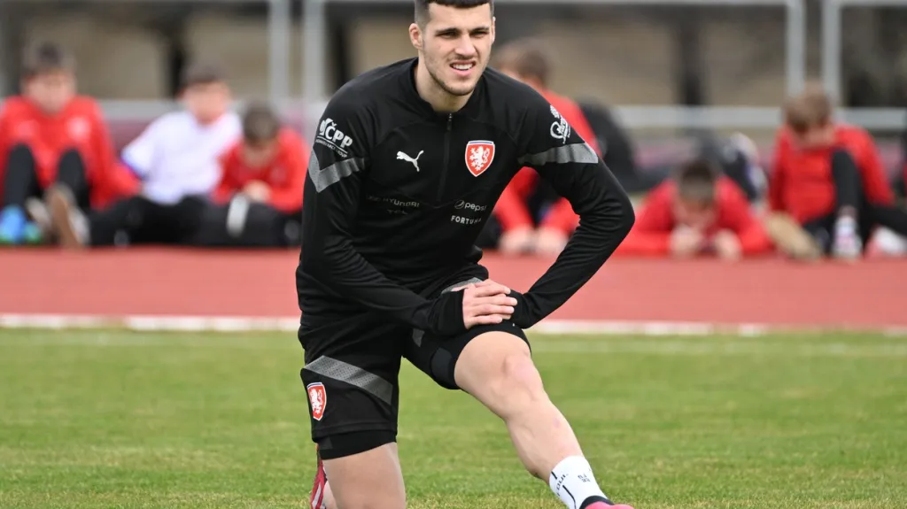 David Jurásek na tréninku reprezentace