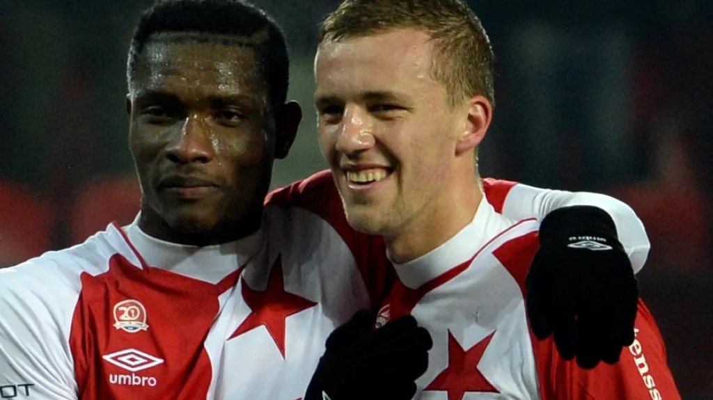 Slavící Simon Deli a Tomáš Souček