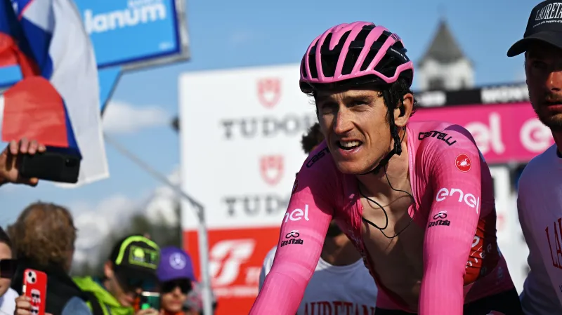 Geraint Thomas v cíli časovky