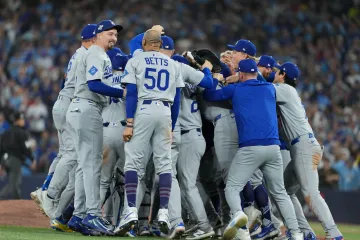 Radost hráčů LA Dodgers