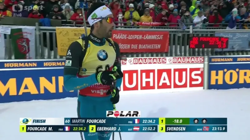 Sestřih: Sprint v Ruhpoldingu vyhrál s převahou Fourcade