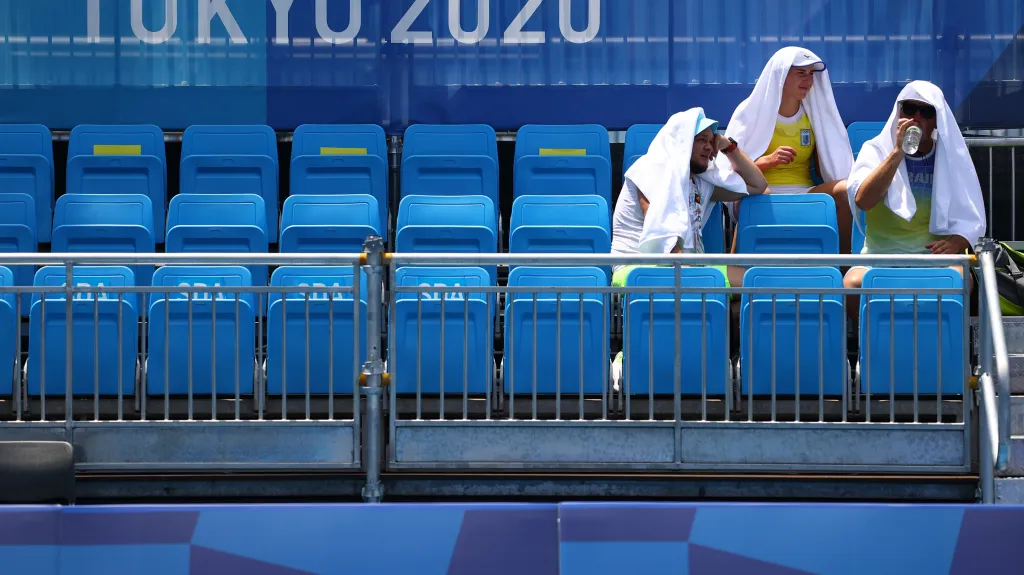 Hráči se snaží ochladit na olympijských hrách v Tokiu