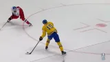 Gól v utkání Švédsko - Česko: Lundberg - 2:0 (20. min.)