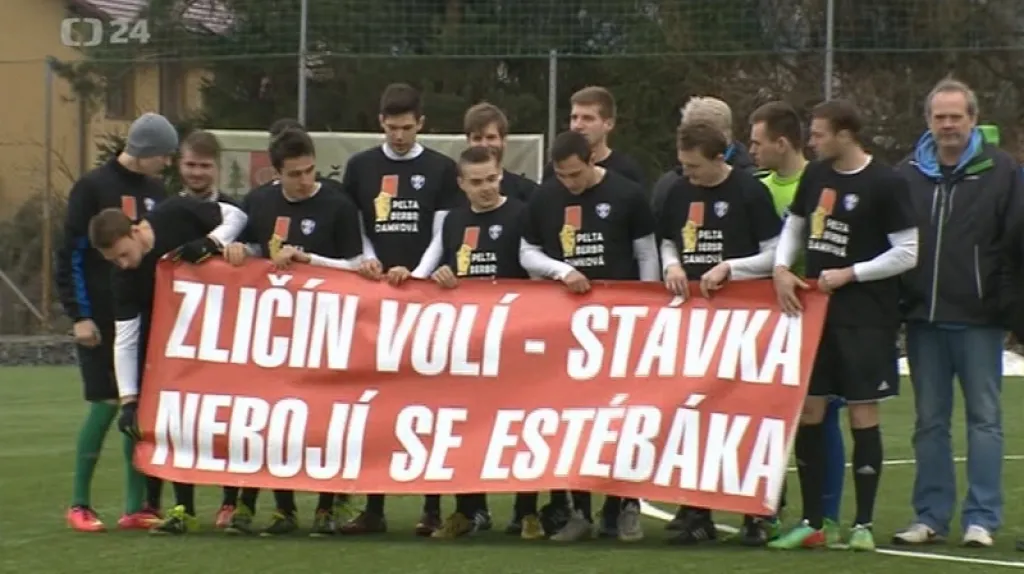 Protestující hráči Zličína