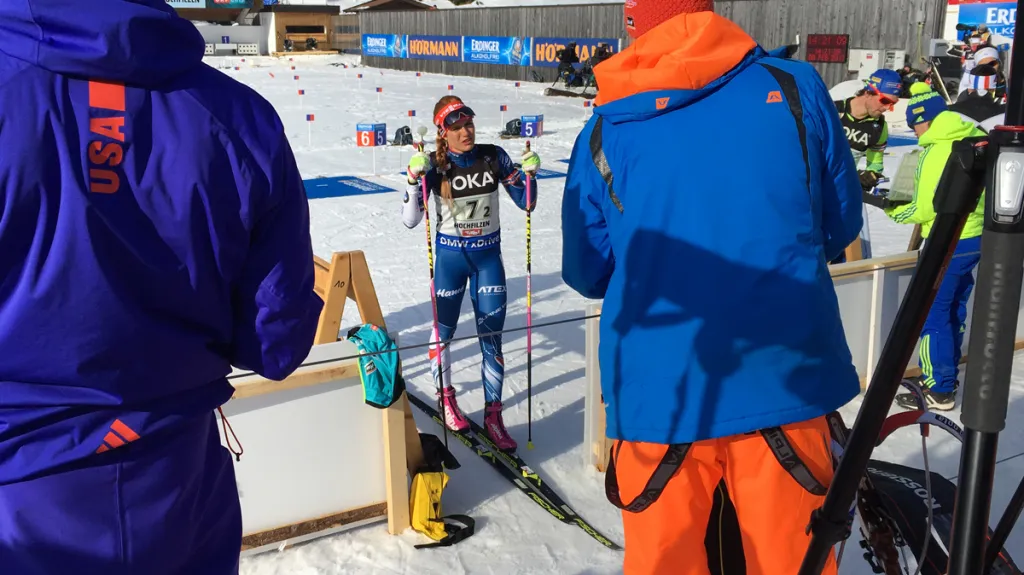 Gabriela Koukalová při nástřelu