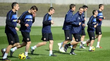 Trénink fotbalistů Sparty