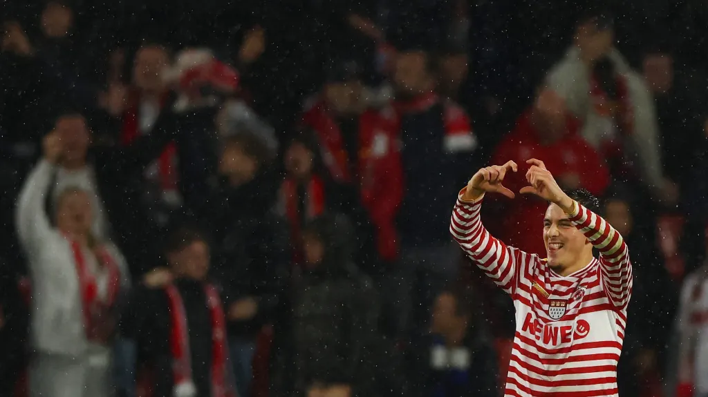 Kolínský Said El Mala oslavuje gól proti Hamburku