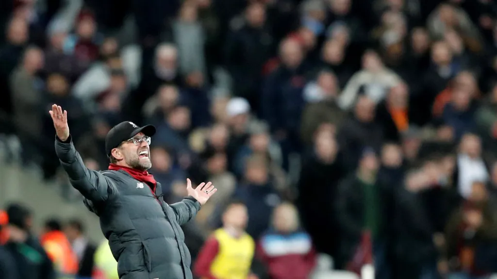Jürgen Klopp prožíval utkání s West Hamem po svém