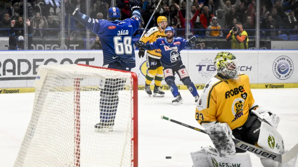 Jaromír Jágr slaví gól