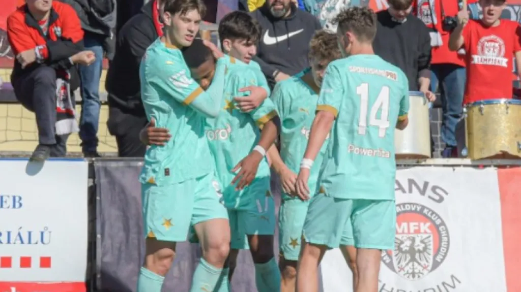 Béčko Slavie se raduje z branky