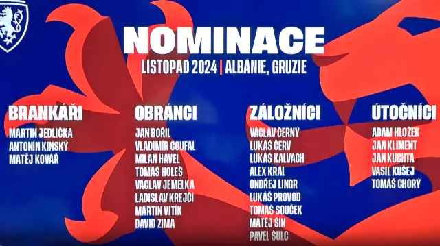 V nominaci na listopadové zápasy Ligy národů opět chybí kanonýr Schick