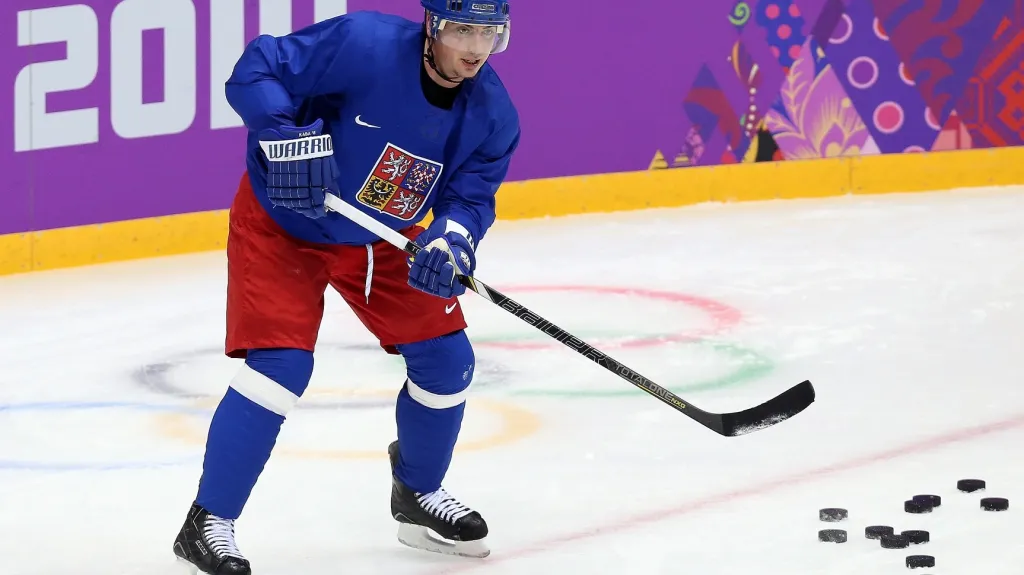 Tomáš Kaberle na tréninku v Soči