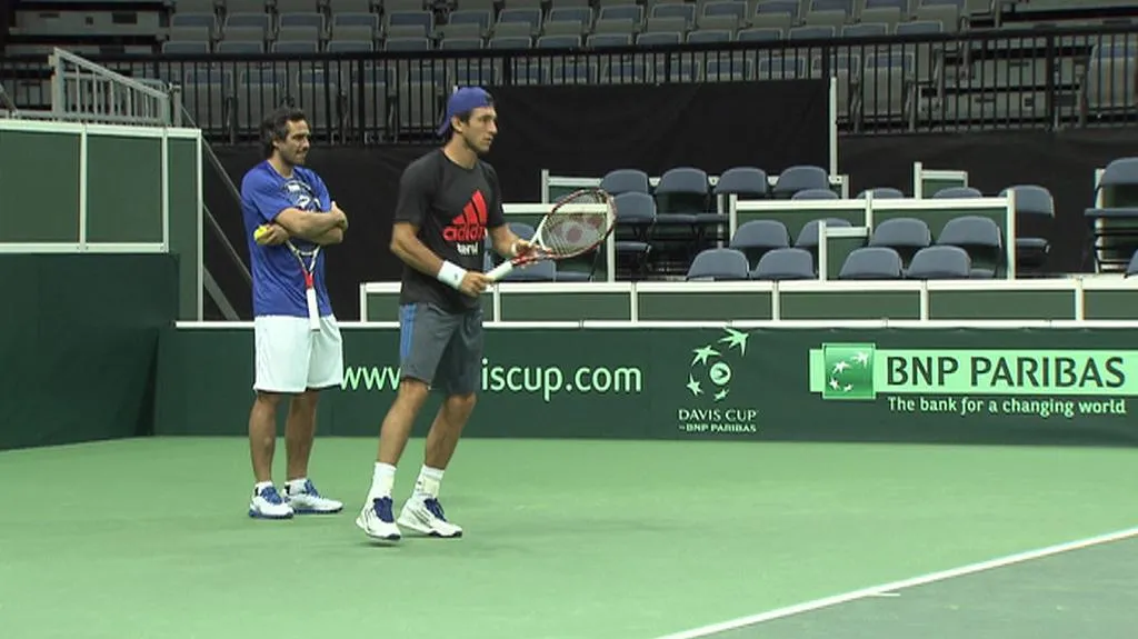 Argentinci si zkoušejí kurt v O2 areně