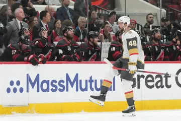 Tomáš Hertl slaví gól v zápase s Carolinou