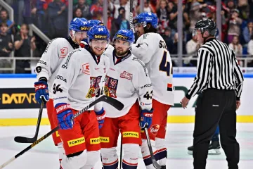 Jakub Lauko se raduje z reprezentačního gólu