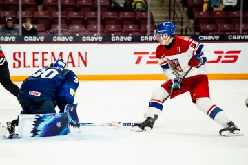 Zakončení Adama Jiříčka "vejvodovkou" proti Finům