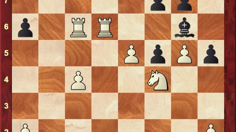 Kasparov – Navara, pozice po 25. Vcxc6