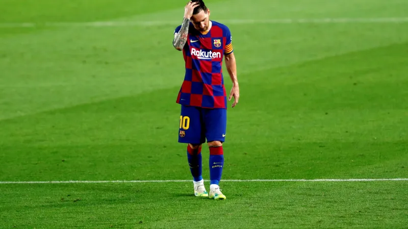 Zklamaný kapitán Barcelony Lionel Messi