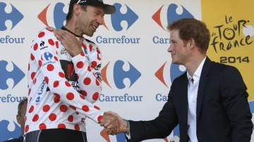 Jens Voigt na pódiu po první etapě