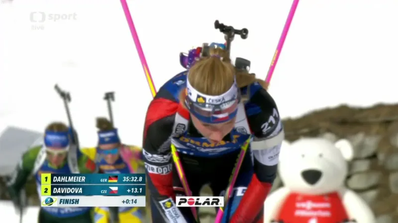 Sestřih hromadného závodu biatlonistek v Anterselvě