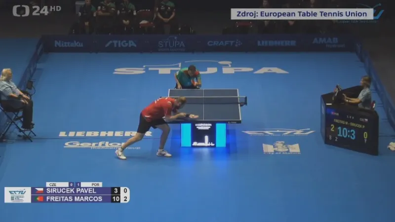 Čeští stolní tenisté prohráli na ME s Portugalskem