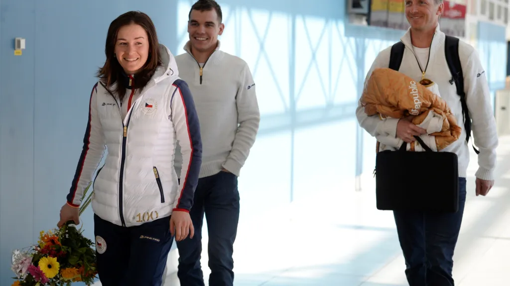 Ondřej Rybář s medailisty z Pchjongčchangu