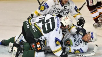 Radost karlovarských hokejistů z vítězství