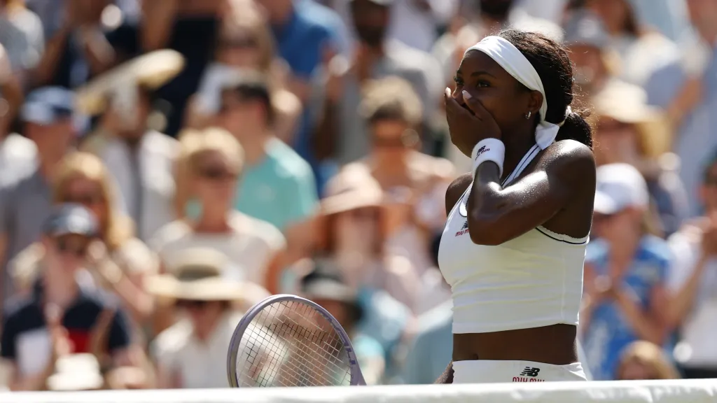 Coco Gauffová slaví postup do semifinále Wimbledonu