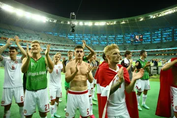 Radující se fotbalisté Dánska