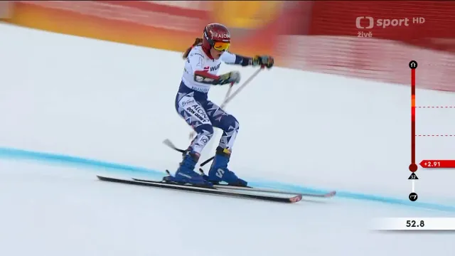 Jízda Adriany Jelínkové v 1. kole obřího slalomu ve Kranjske Goře