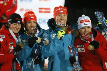 Bronzová smíšená štafeta na MS 2013