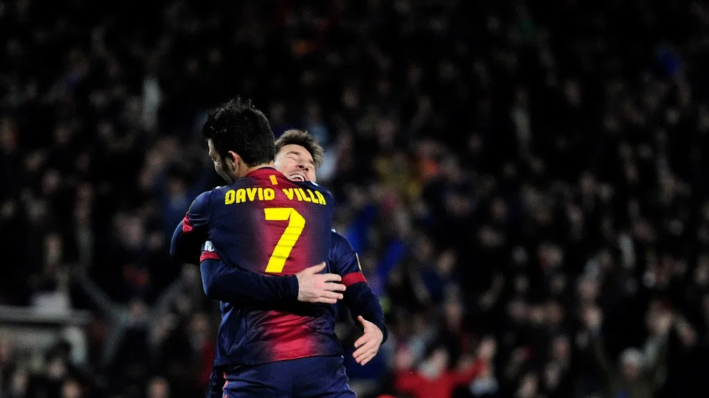 David Villa a Lionel Messi