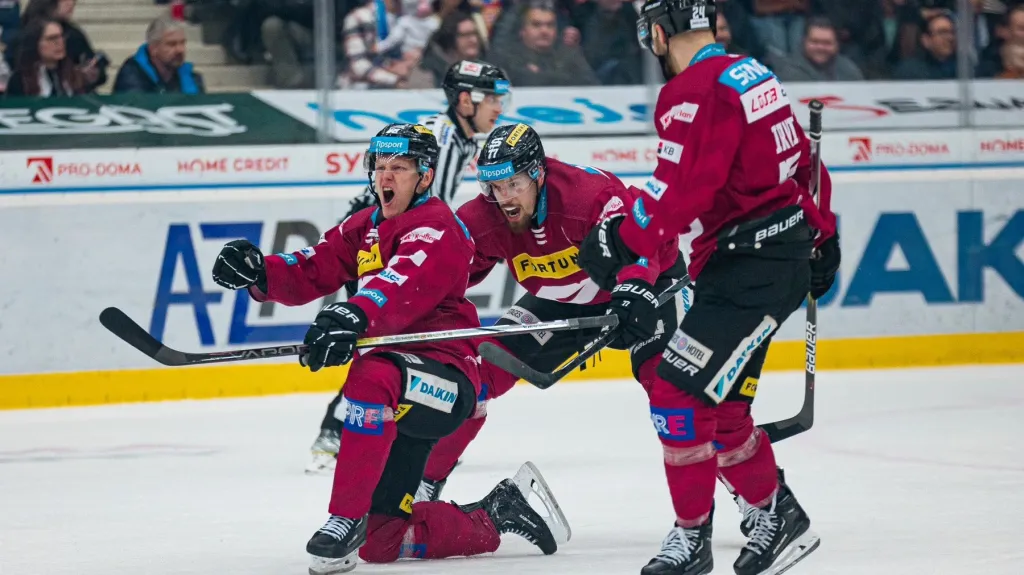 Radost hokejistů Sparty