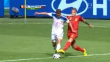 Sporný moment utkání Belgie - Rusko: Rusové se dožadovali penalty (26. min.)